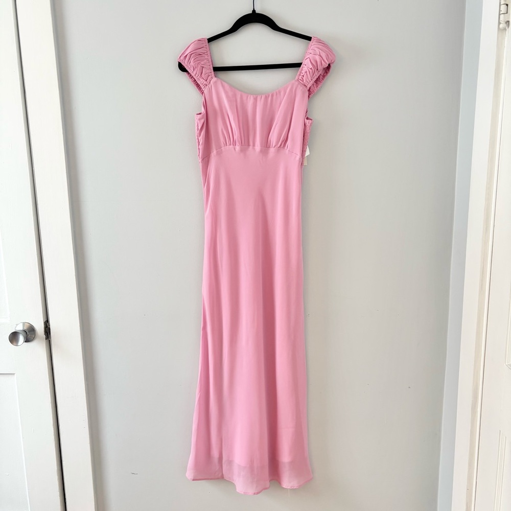 Abercrombie & Fitch NWT Cap Sleeve Midi Dress Lined Sweetheart Neckline Pink - Picture 3 of 7